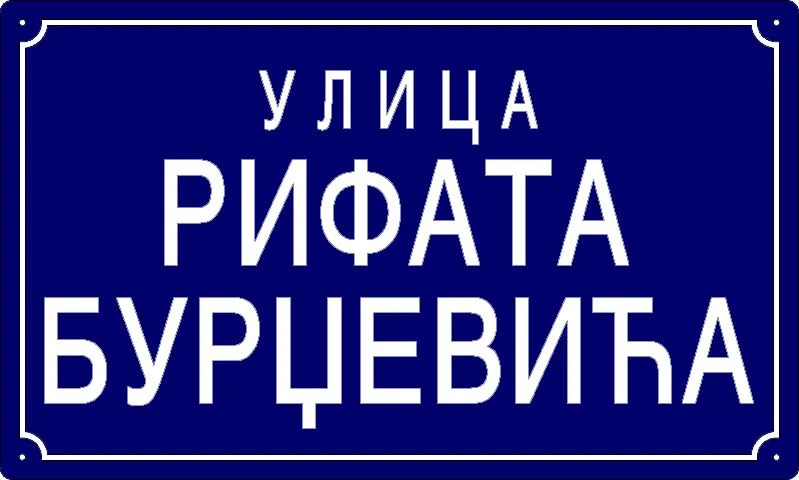Табла са називом улице/трга — Улица Рифата Бурџевића, Банатски Брестовац