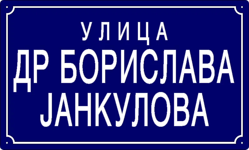 Табла са називом улице/трга — Улица др Борислава Јанкулова, Панчево